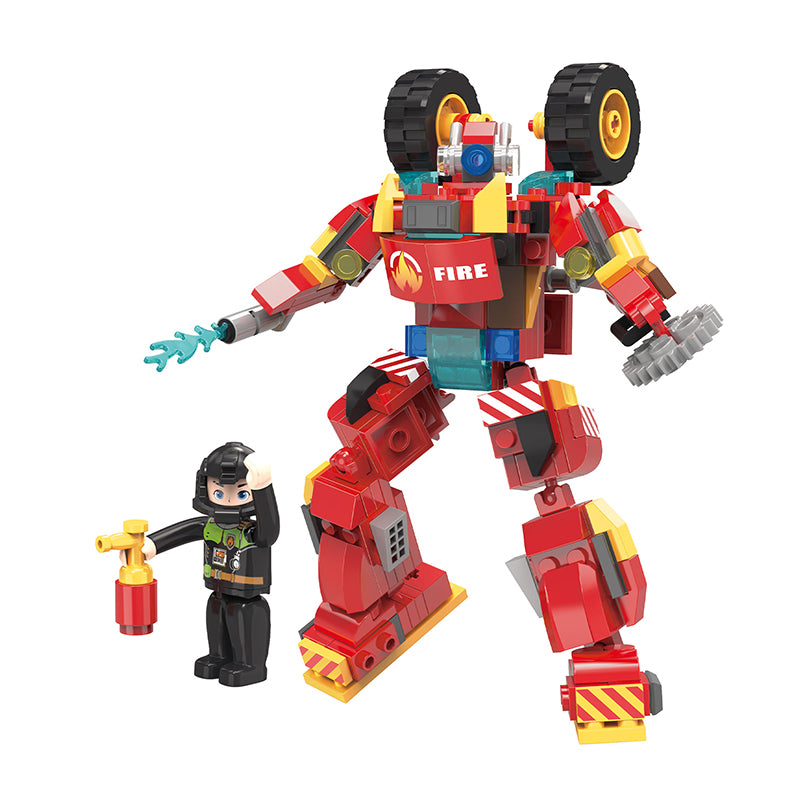 COGO 265PCS Creative Player Transformation Fire Fighting Series Building Blocks Toys