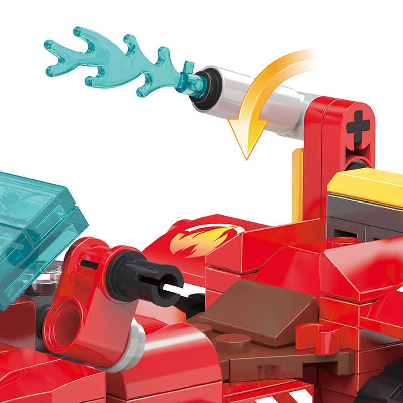 COGO 265PCS Creative Player Transformation Fire Fighting Series Building Blocks Toys