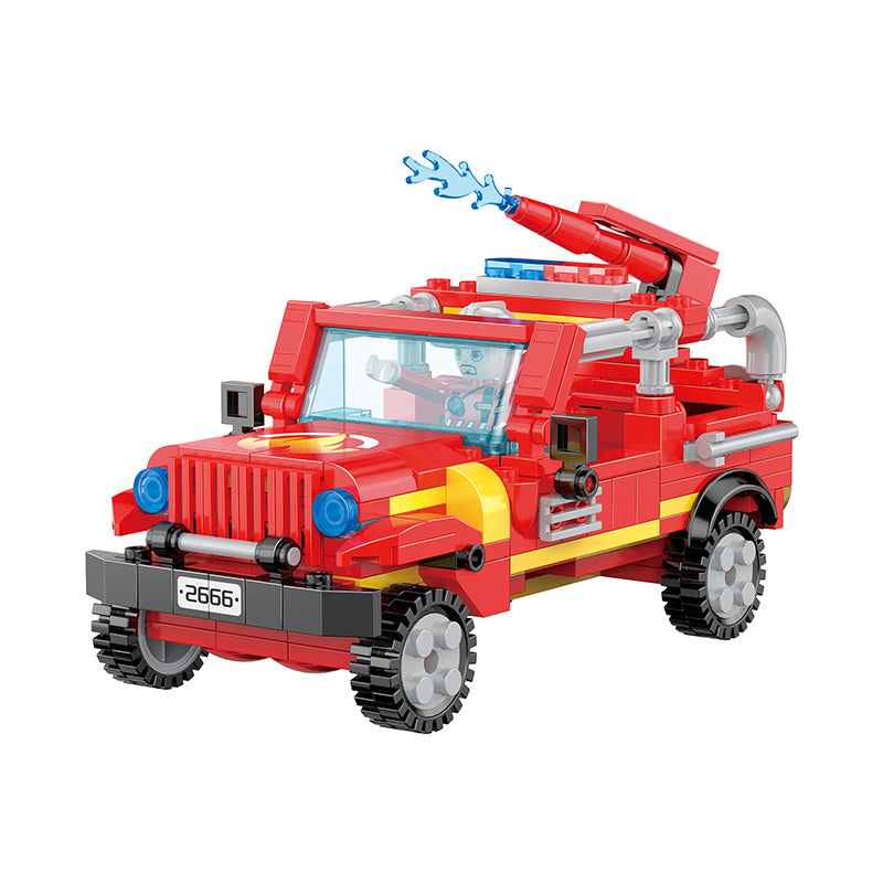 COGO 337PCS Creative Player Transformation Fire Fighting Series Building Blocks Toys