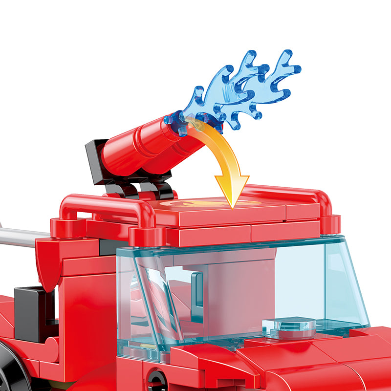 COGO 337PCS Creative Player Transformation Fire Fighting Series Building Blocks Toys