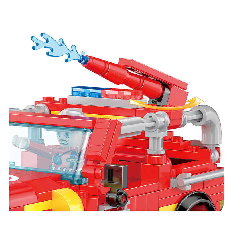 COGO 337PCS Creative Player Transformation Fire Fighting Series Building Blocks Toys