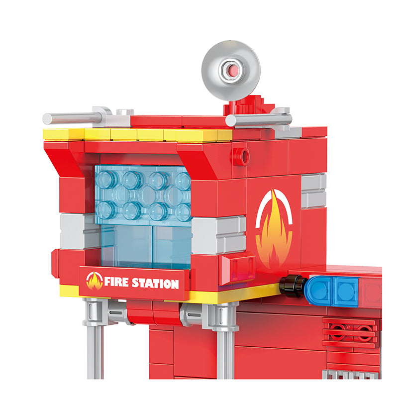 COGO 337PCS Creative Player Transformation Fire Fighting Series Building Blocks Toys