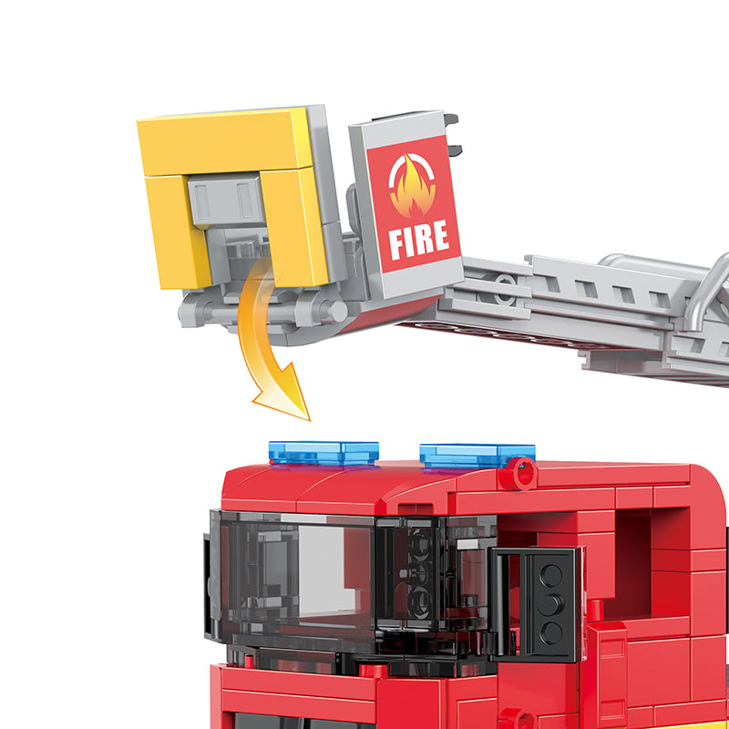 COGO 350PCS Creative Player Transformation Fire Fighting Series Building Blocks Toys