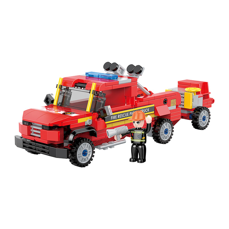 COGO 350PCS Creative Player Transformation Fire Fighting Series Building Blocks Toys