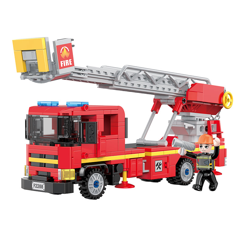 COGO 350PCS Creative Player Transformation Fire Fighting Series Building Blocks Toys