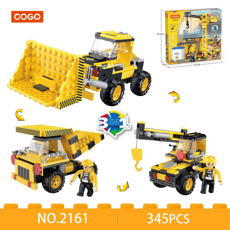 COGO 345PCS Creative Player Series Engineering Vehicle Building Blocks Toys