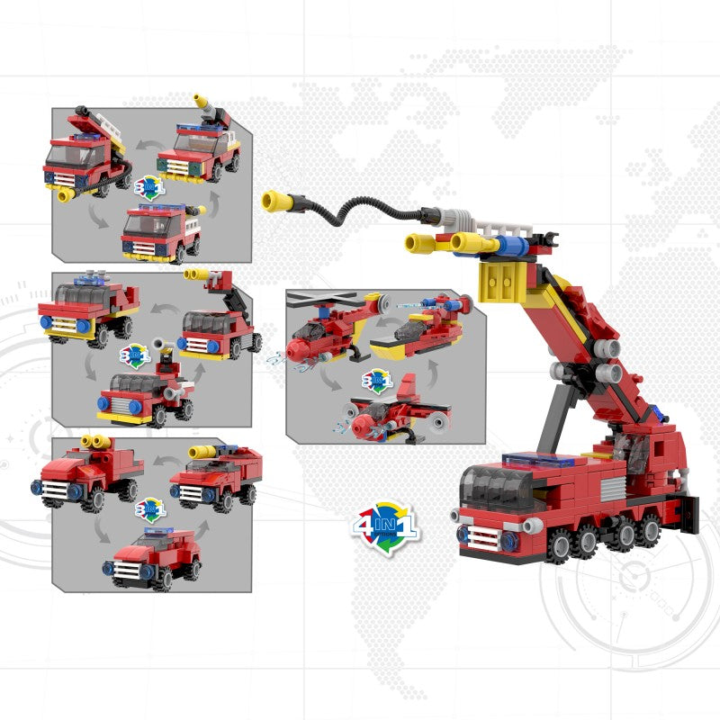 COGO 242PCS Creative Player Series Mini Fire Station Building Blocks Toys