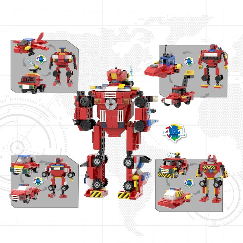 COGO 377PCS Creative Player Series Mini Fire Station Building Blocks Toys