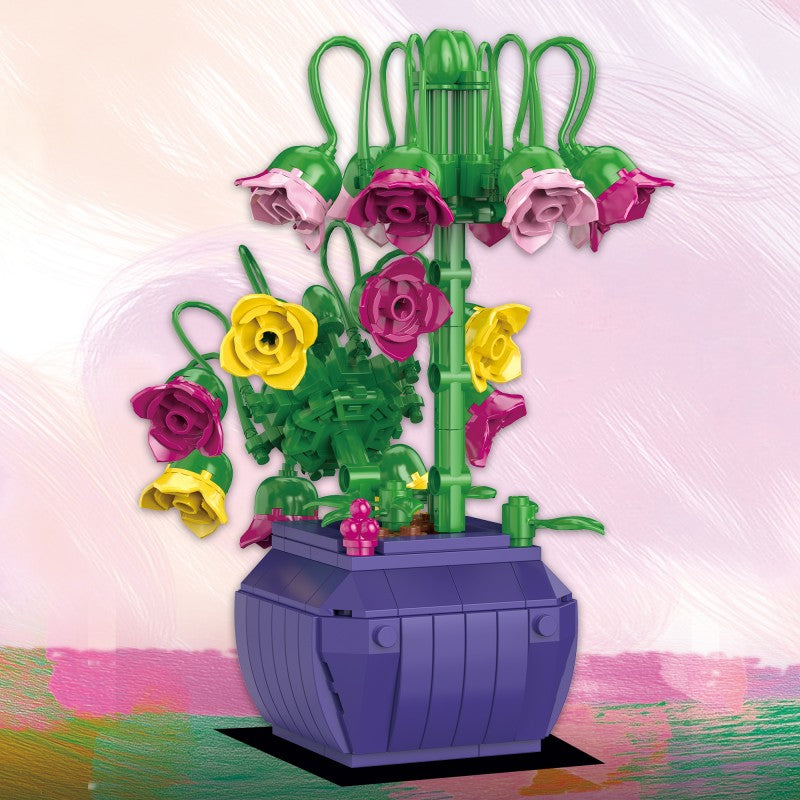COGO 229PCS The Florist Series Potted Plant Building Blocks Toys