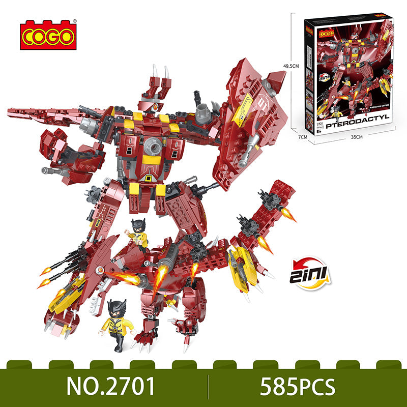 COGO 585PCS Mecha Dinosaur Transformation Building Block Toy