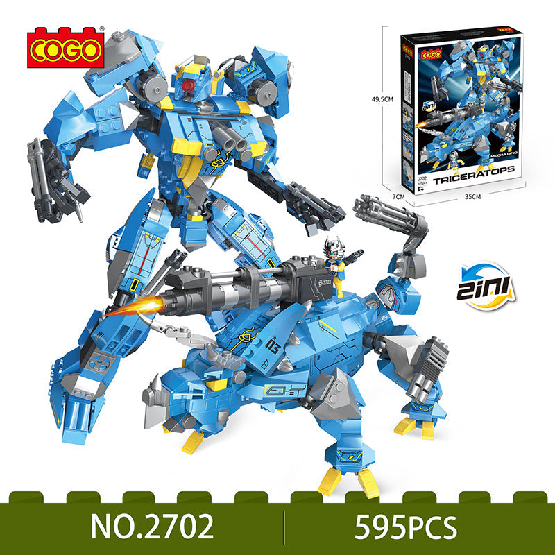 COGO 595PCS Mecha Dinosaur Transformation Building Block Toy