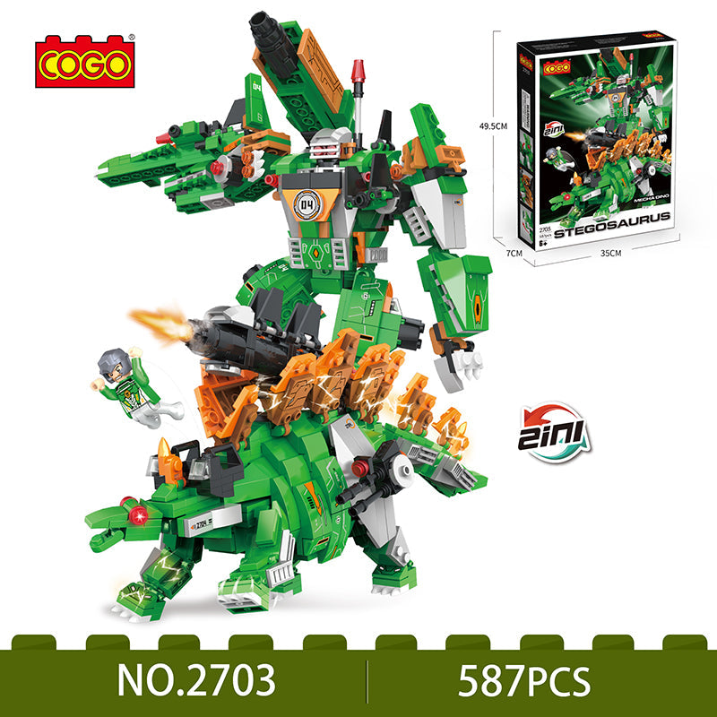 COGO 587PCS Mecha Dinosaur Transformation Building Block Toy