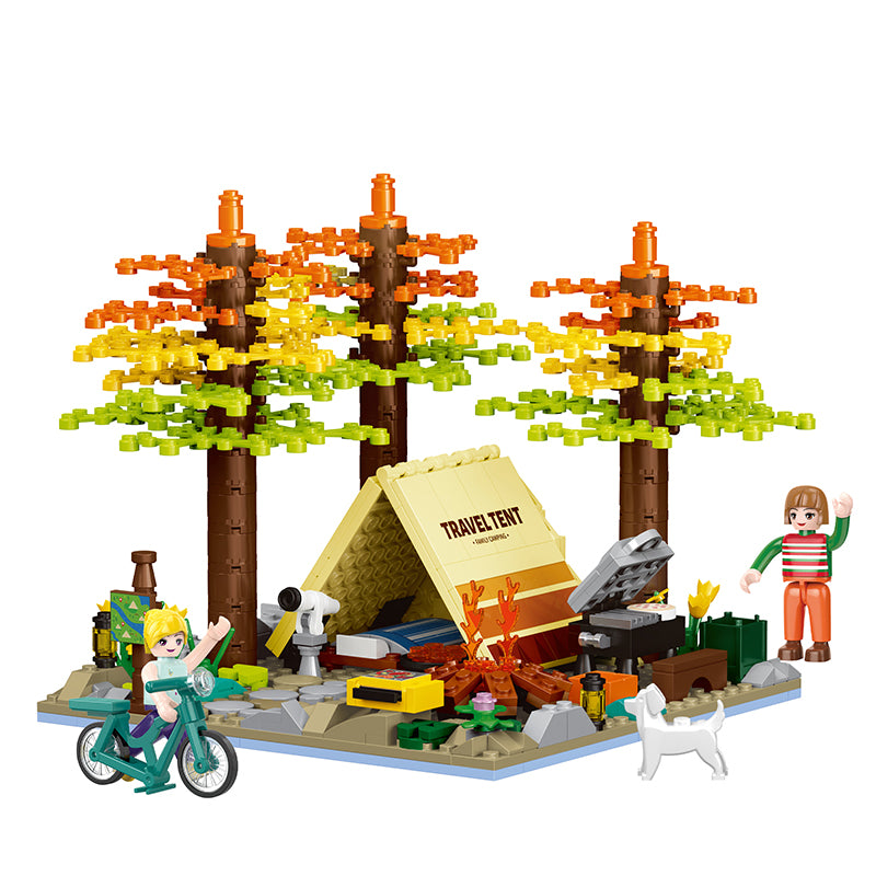 COGO 473PCS Forest Tent Camping Building Blocks Toys