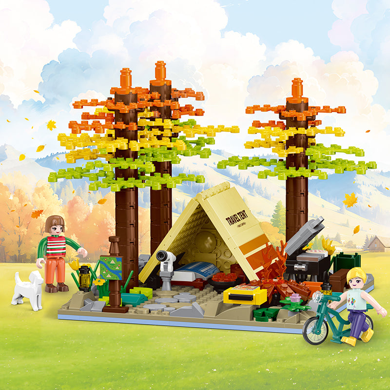 COGO 473PCS Forest Tent Camping Building Blocks Toys