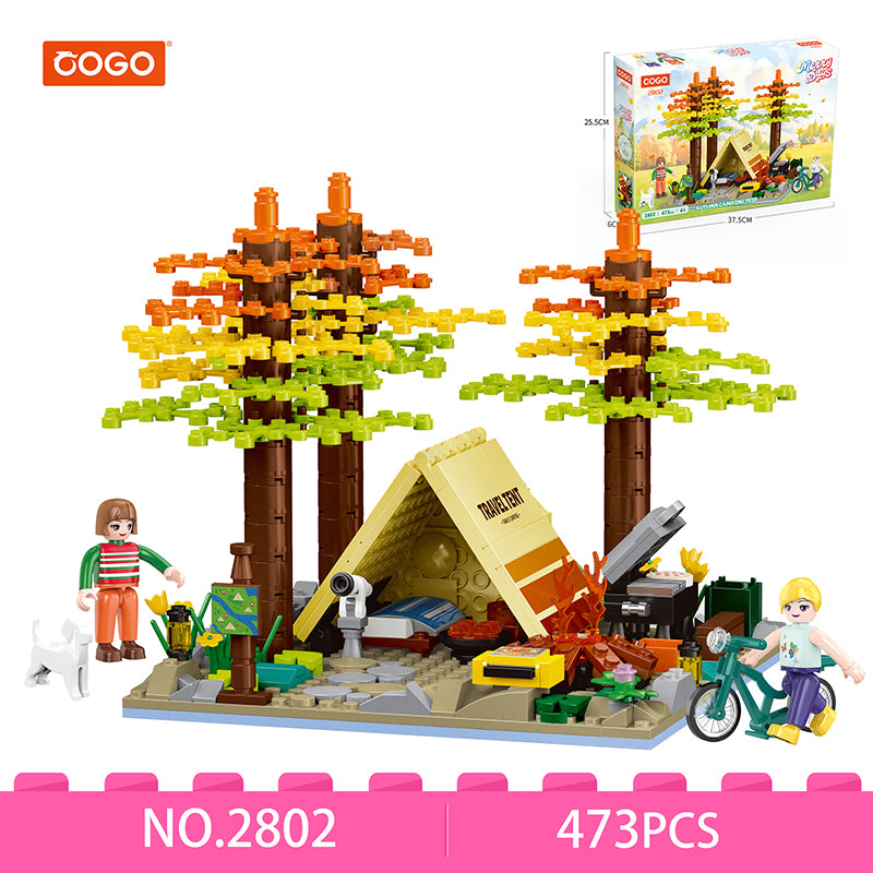 COGO 473PCS Forest Tent Camping Building Blocks Toys
