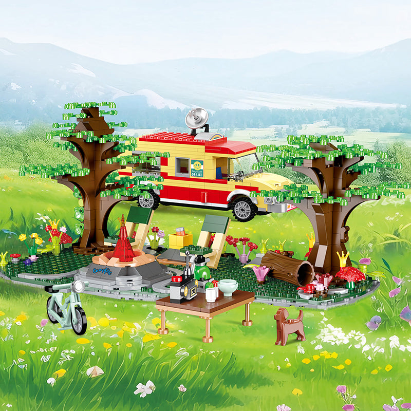 COGO 827PCS Holiday Camper Van Tour Building Blocks Toys