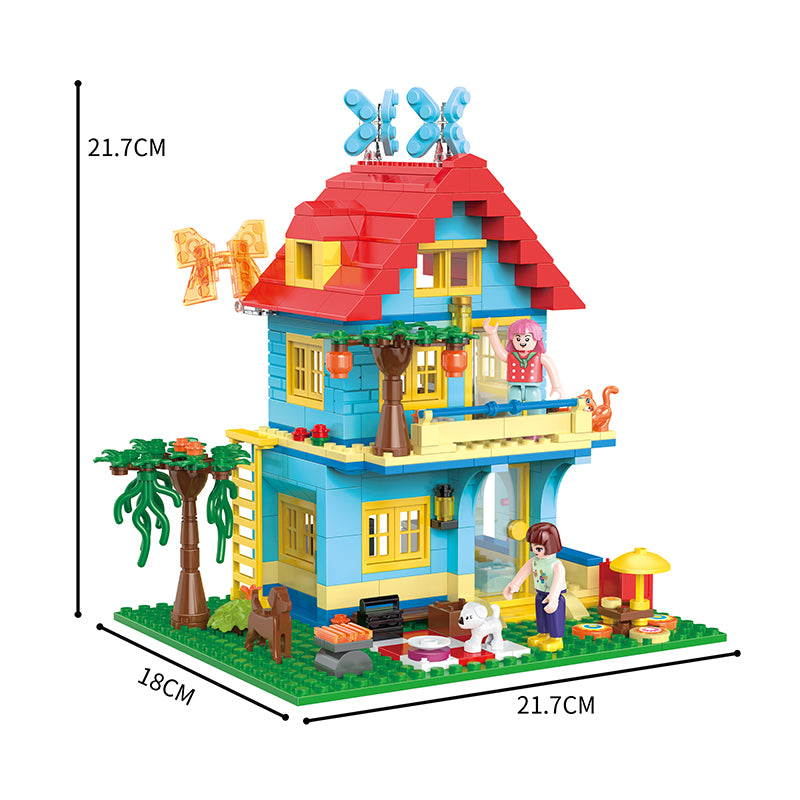 COGO 480PCS Fairytale Dream Warm Summer Butterfly Cottage Building Blocks Toys