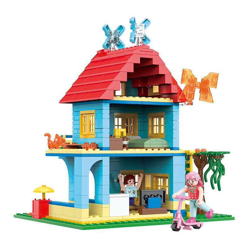 COGO 480PCS Fairytale Dream Warm Summer Butterfly Cottage Building Blocks Toys