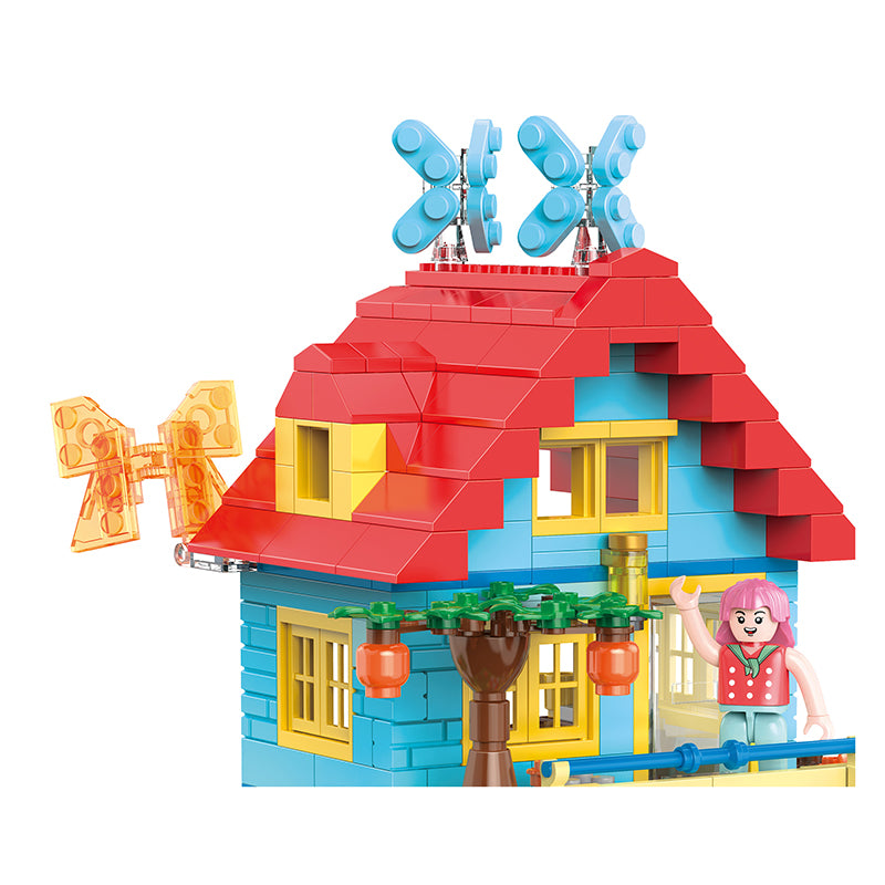 COGO 480PCS Fairytale Dream Warm Summer Butterfly Cottage Building Blocks Toys