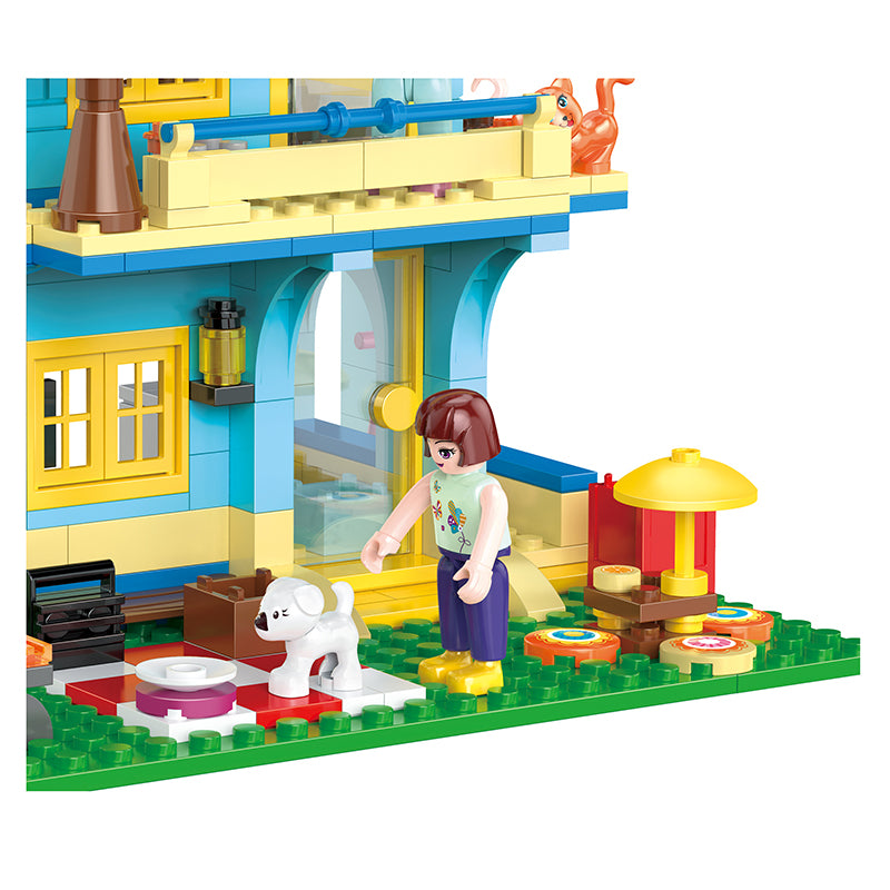 COGO 480PCS Fairytale Dream Warm Summer Butterfly Cottage Building Blocks Toys
