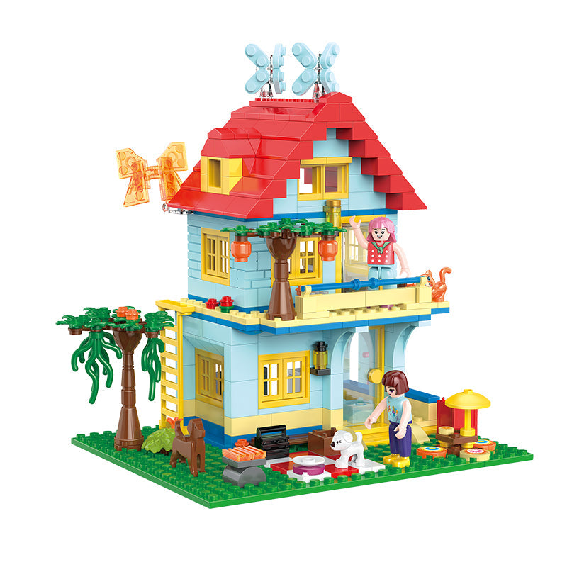 温馨夏日蝴蝶小屋小颗粒积木/480PCS