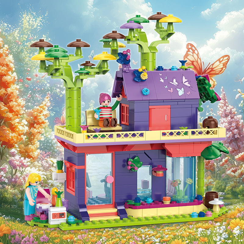 COGO 485PCS Fairytale Dream Forest Fantasy Cottage Building Blocks Toys