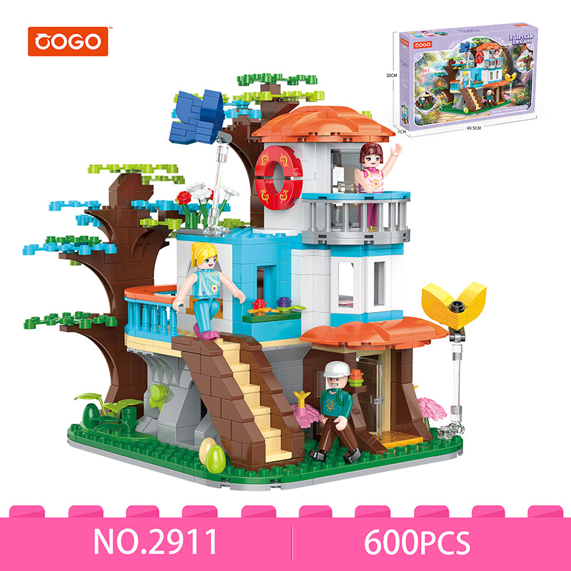 COGO 600PCS Fairytale Dream Butterfly Tree Forest House Building Blocks Toys