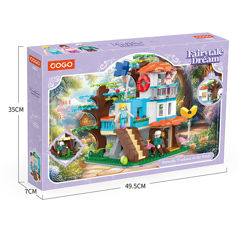 COGO 600PCS Fairytale Dream Butterfly Tree Forest House Building Blocks Toys