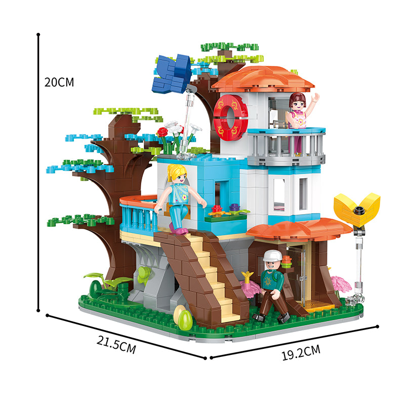 COGO 600PCS Fairytale Dream Butterfly Tree Forest House Building Blocks Toys