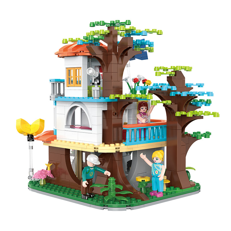 COGO 600PCS Fairytale Dream Butterfly Tree Forest House Building Blocks Toys