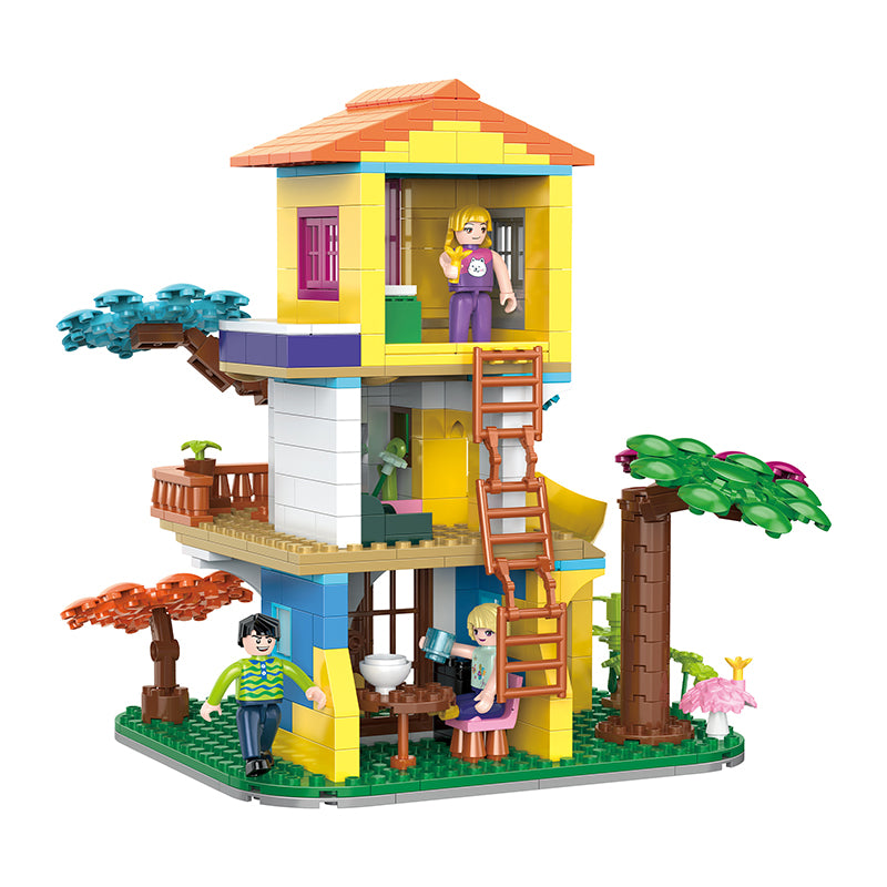 COGO 644PCS Fairytale Dream Secret Slide Cottage Building Blocks Toys