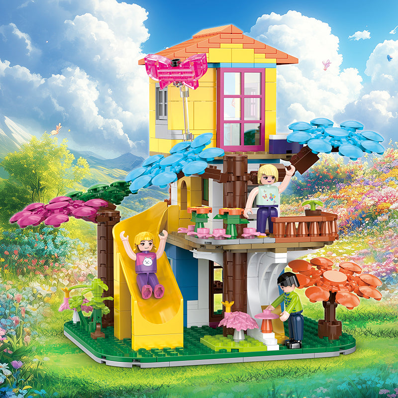 COGO 644PCS Fairytale Dream Secret Slide Cottage Building Blocks Toys