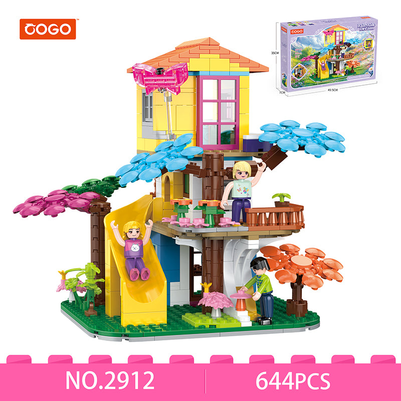 COGO 644PCS Fairytale Dream Secret Slide Cottage Building Blocks Toys