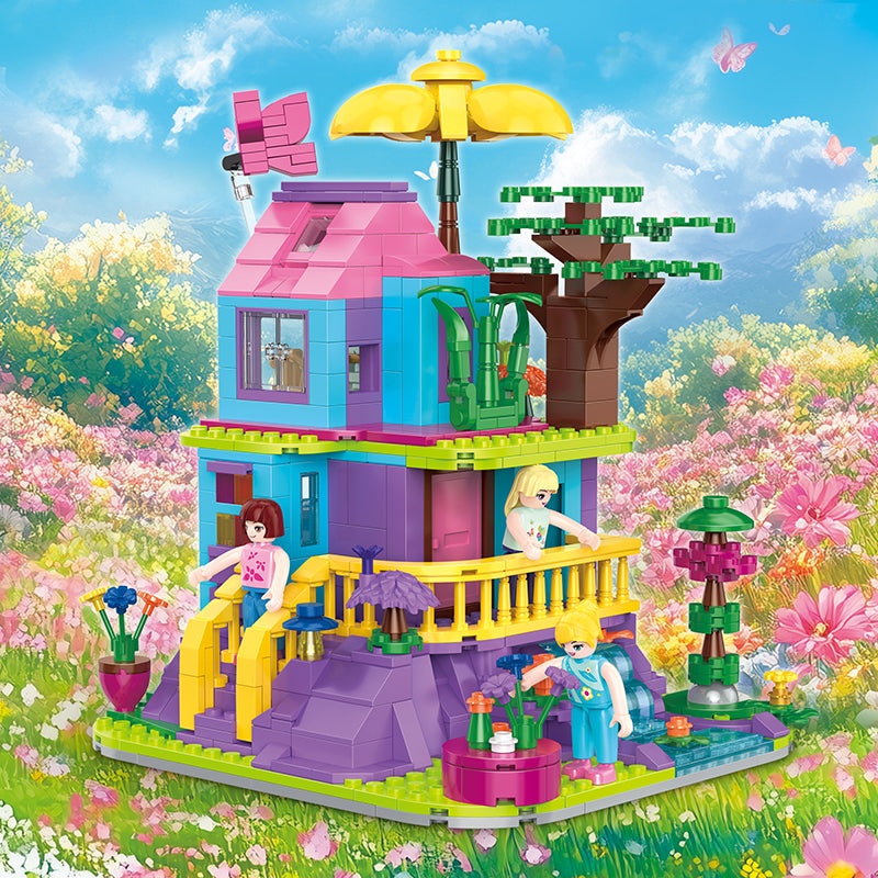 COGO 646PCS Fairytale Dream Butterfly Cottage Building Blocks Toys