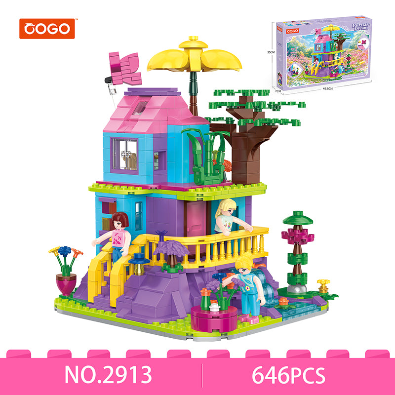 COGO 646PCS Fairytale Dream Butterfly Cottage Building Blocks Toys