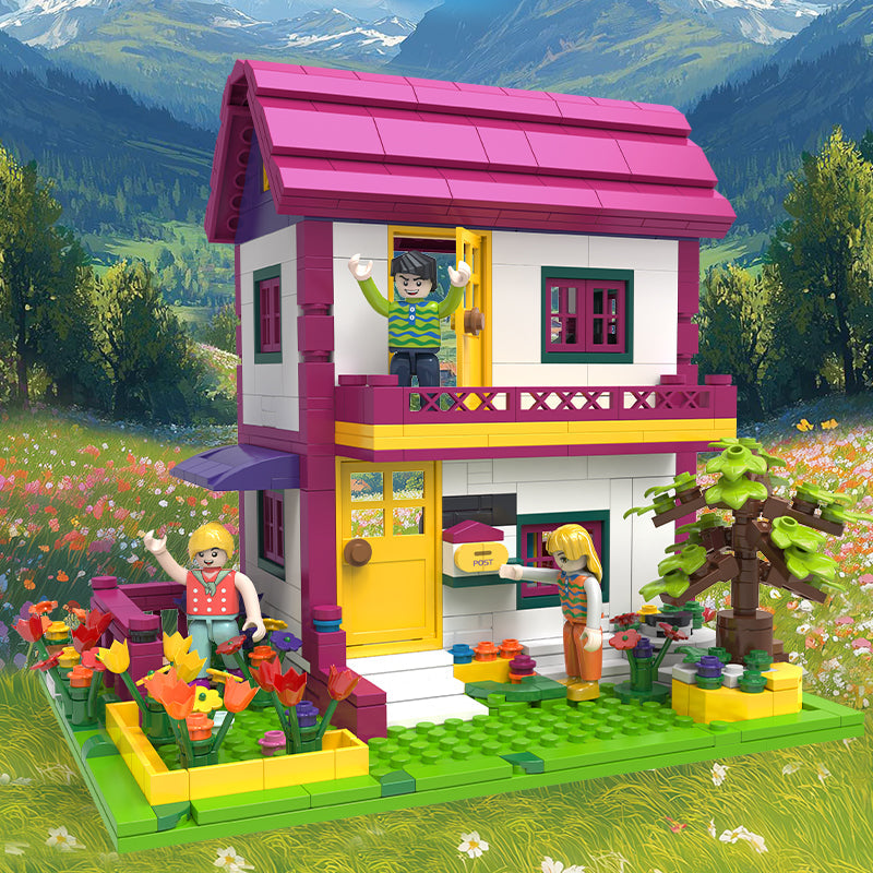 COGO 789PCS kids Merry Days Girl Forest Cottage Building Blocks Toys
