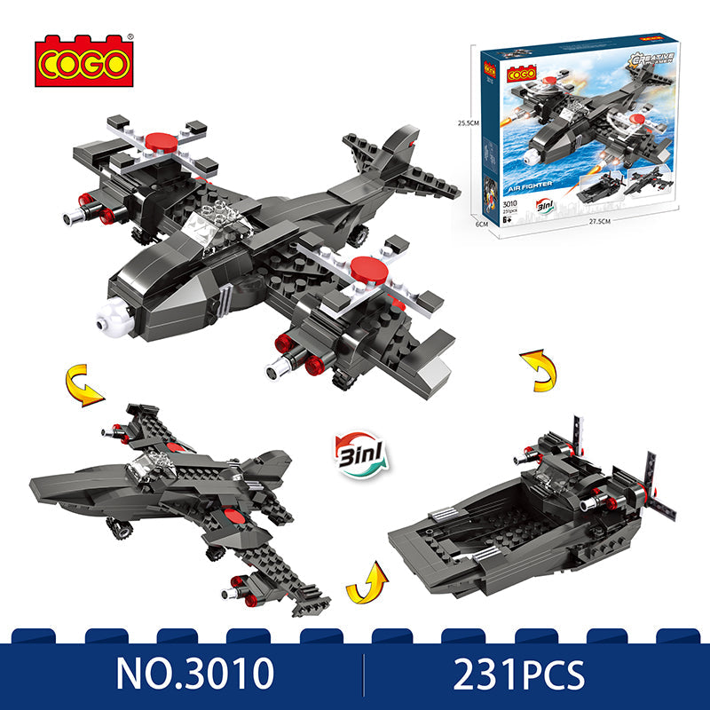 COGO 231PCS Creative One-Change Three-In-One Series Building Block Toys