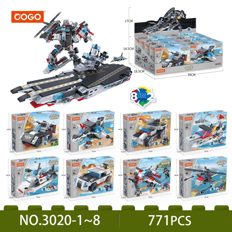 COGO Eight 2-In-1 Military Building Block Toys