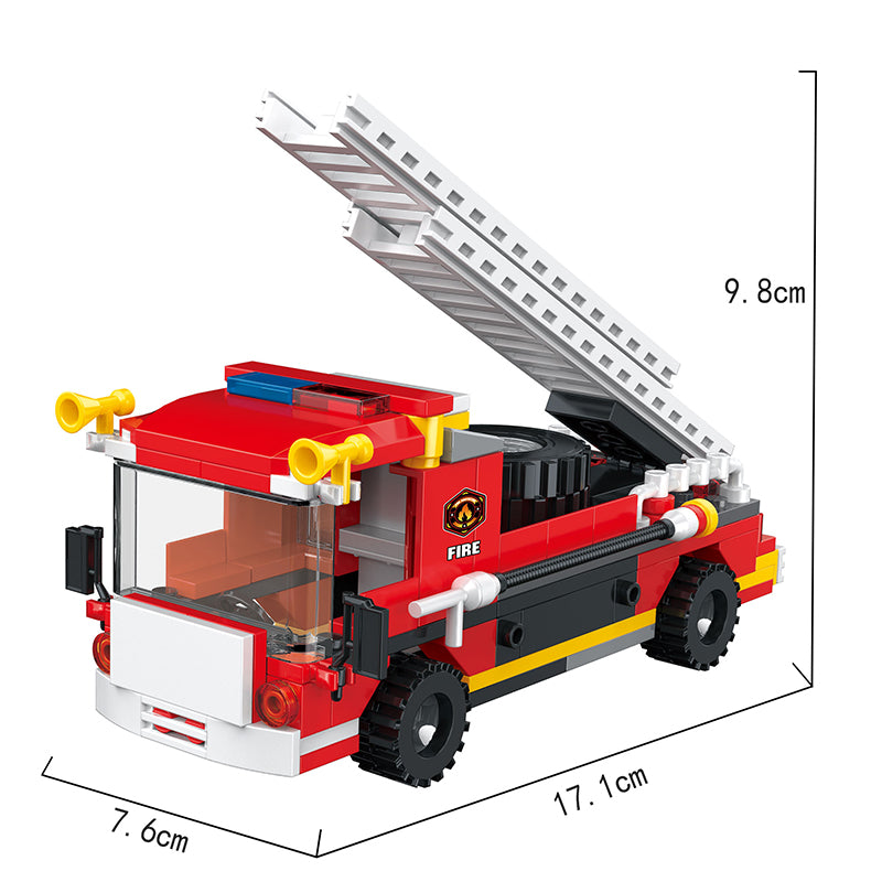 COGO 184PCS 2-in-1 Fire Truck Building Block Toy