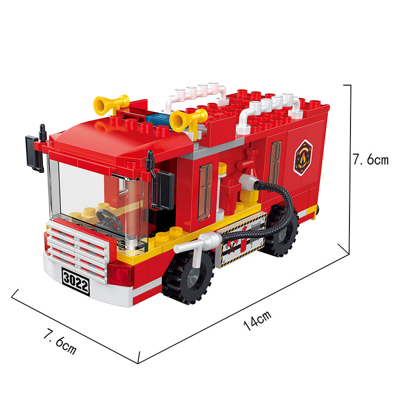 COGO 184PCS 2-in-1 Fire Truck Building Block Toy