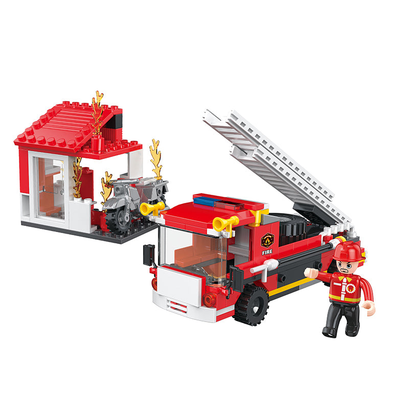 COGO 184PCS 2-in-1 Fire Truck Building Block Toy