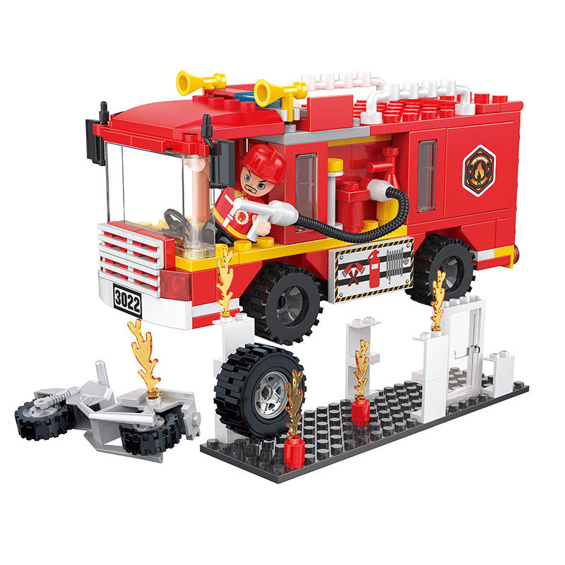 COGO 184PCS 2-in-1 Fire Truck Building Block Toy