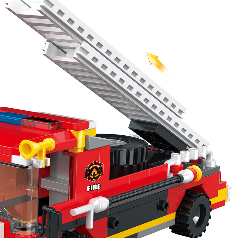 COGO 184PCS 2-in-1 Fire Truck Building Block Toy