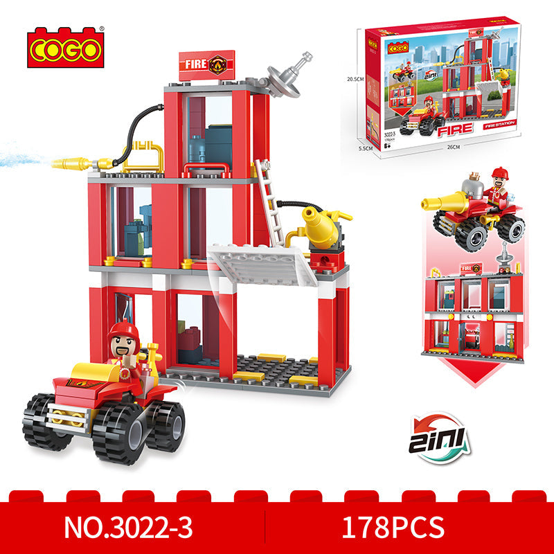 COGO 178PCS 2-In-1 Fire Building Building Block Toy