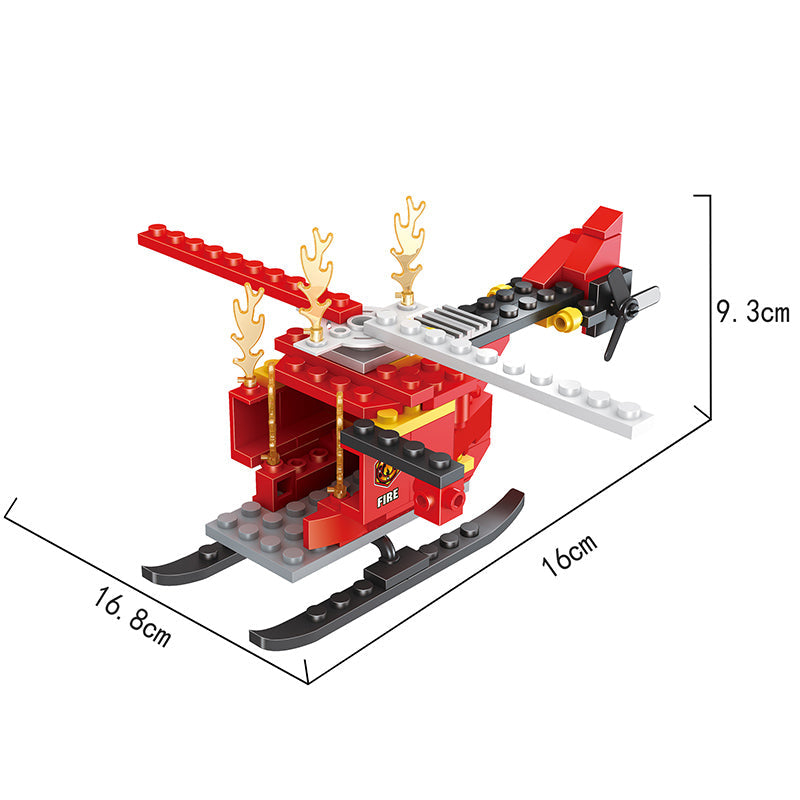 COGO 164PCS 2-In-1 Firefighting Airplane Building Block Toy