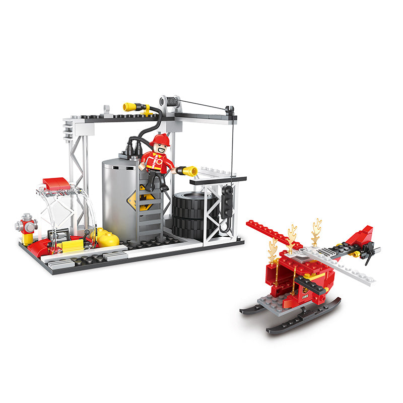 COGO 164PCS 2-In-1 Firefighting Airplane Building Block Toy