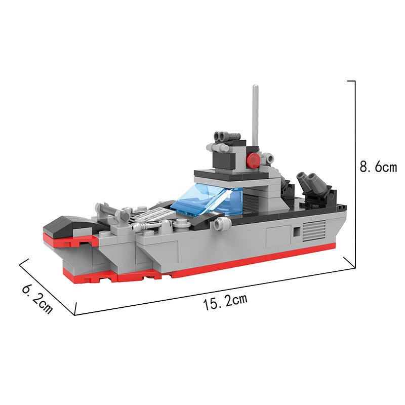 COGO 594PCS Four-In-One Warship Building Block Toy