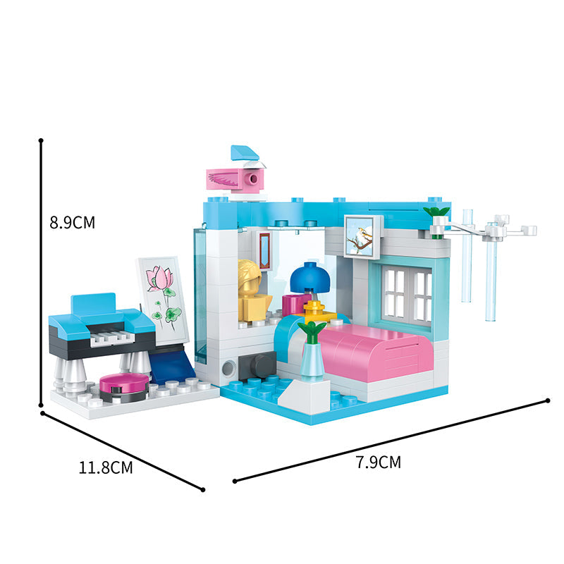 COGO 648PCS 4-In-1 Girls Creative Jewelry Box Building Block Toy