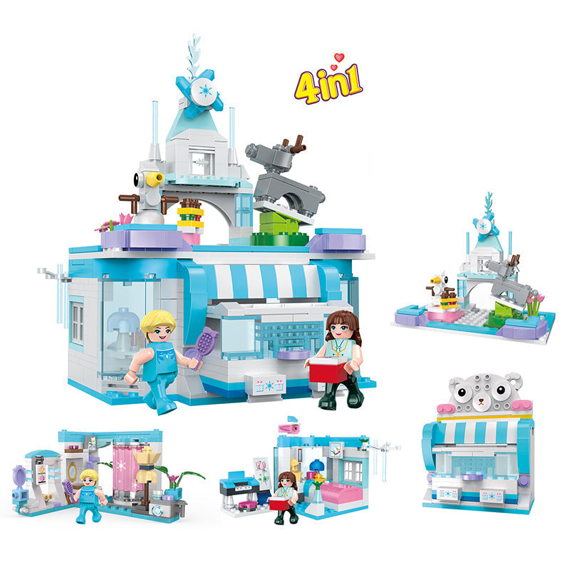 COGO 648PCS 4-In-1 Girls Creative Jewelry Box Building Block Toy