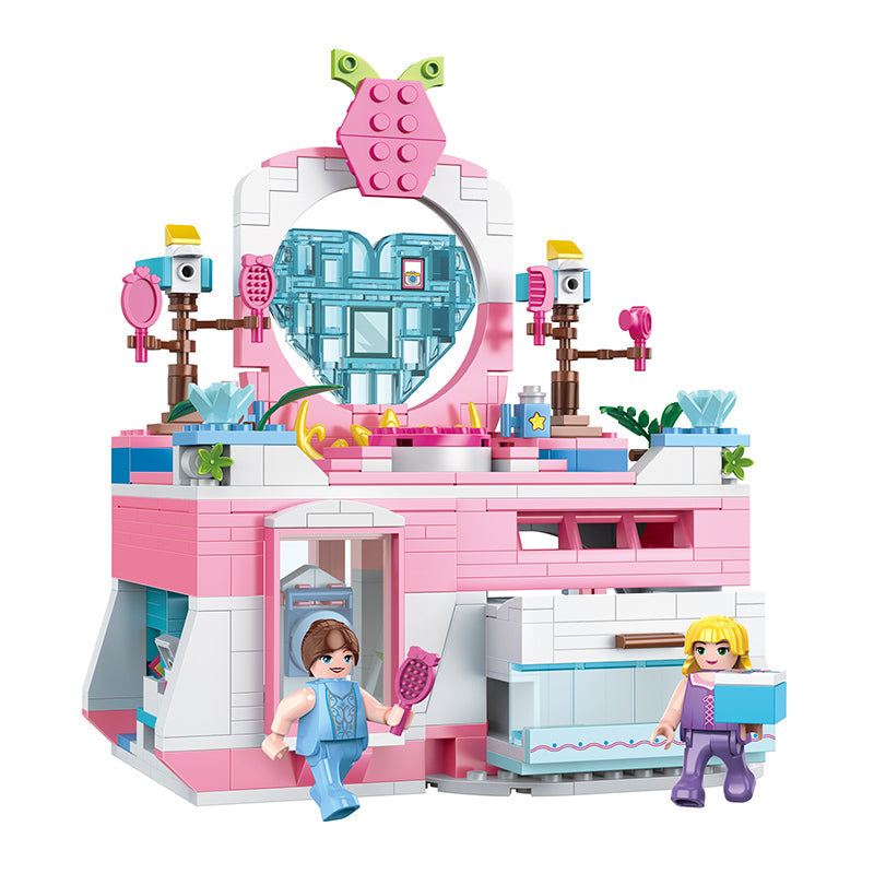 COGO 653PCS 4-In-1 Girls Creative Dressing Table Building Block Toys